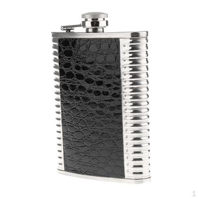 Flacon de camping portable en acier inoxydable, 8 oz, noir