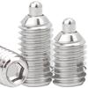 304 Stainless Steel Telescopic Spring Plunger with Cylindrical Head and Wave Ball Positioning, available in M3, M4, and M5 sizes.