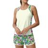 Tankini Swimsuit for Women Plus Size Bathing Suit Two Piece Athletic Swimwear Beach Short Set with Pockets