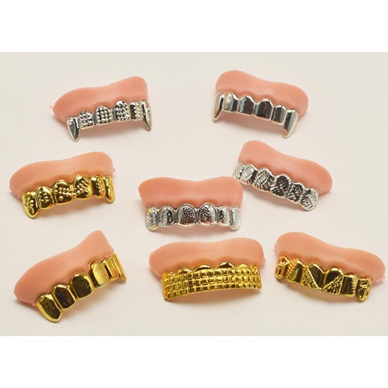 8/10/12Pcs Halloween Teeth  for Cosplay Party, Funny Gag Teeth Halloween Dentures Set for Adult Halloween Masquerade
