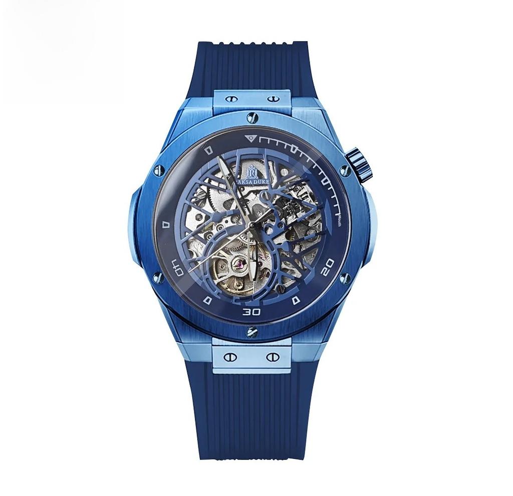 Mode Neue Nachtlicht Herren Mechanische Uhr Wasserdicht Lässiger Stil Silikon Business Hohl-Design Automatisches Zeitmessgerät