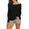 Fashion Leisure Women Long Sleeve Neck Off Shoulder Shirt Tunic Blouse Tops