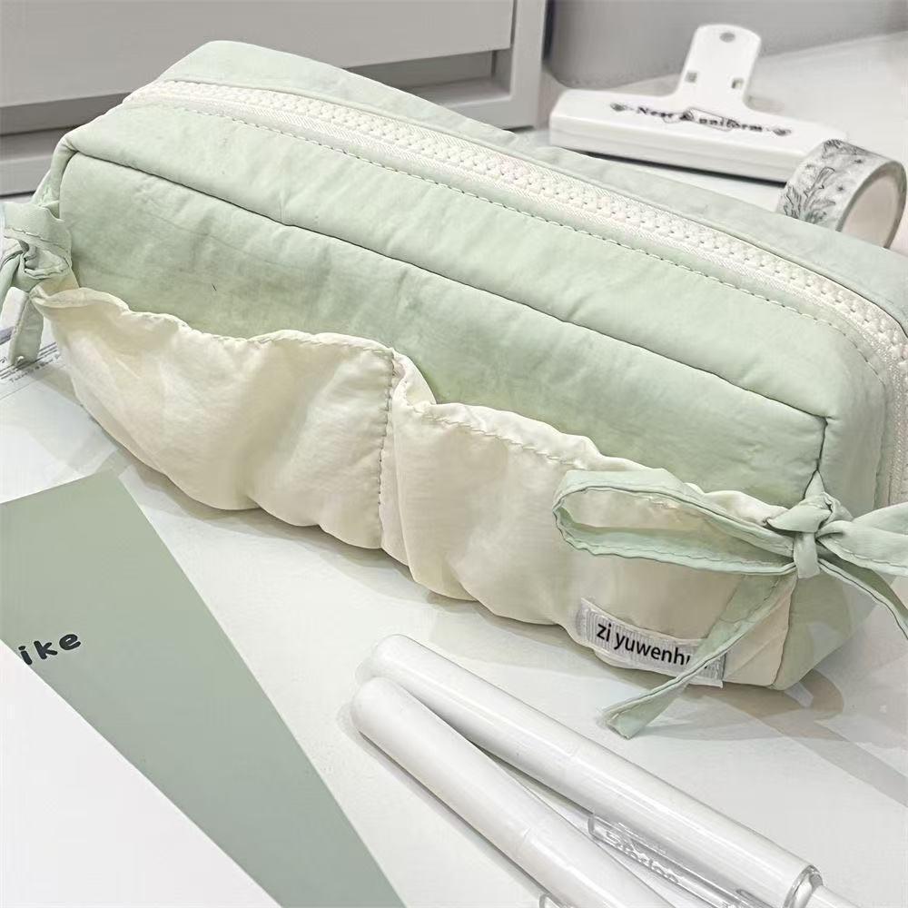 Canvas Pencil Case With Cloud Design For Students And School Supplies