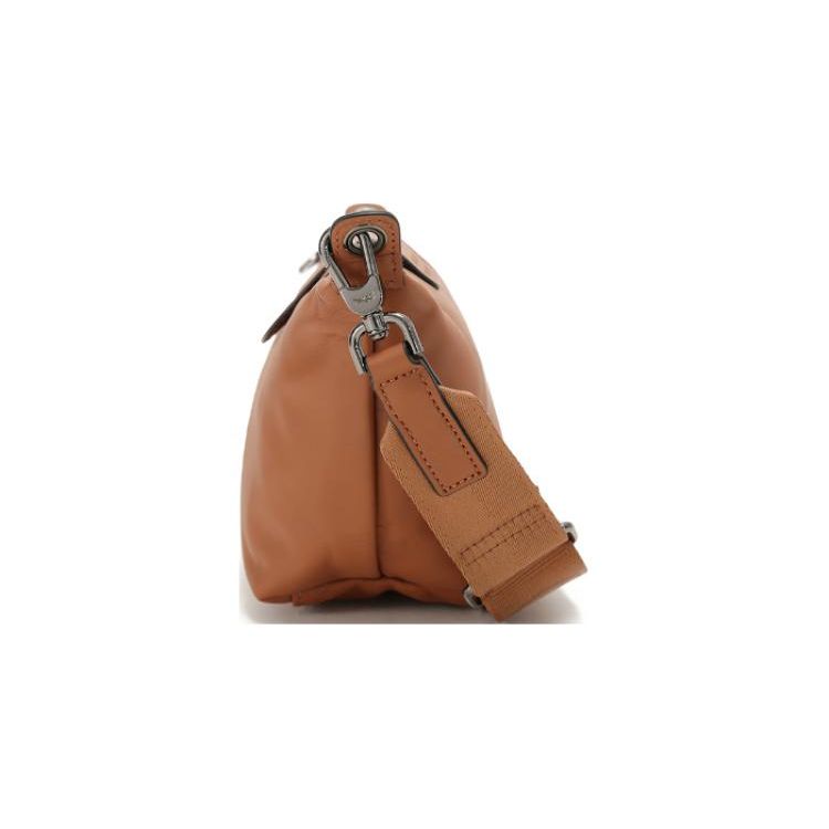 Longchamp Mini Leather Shoulder Bag With Logo Print Women Bags Cognac 10212987504