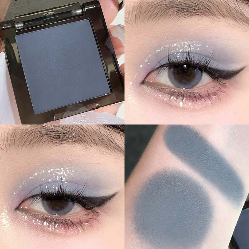 Paarse Glitter Oogschaduw Make-up Parelmoer Glans Zwarte Oogschaduw Palet Waterdicht Langdurig Eenkleurige Oogschaduw Cosmetica