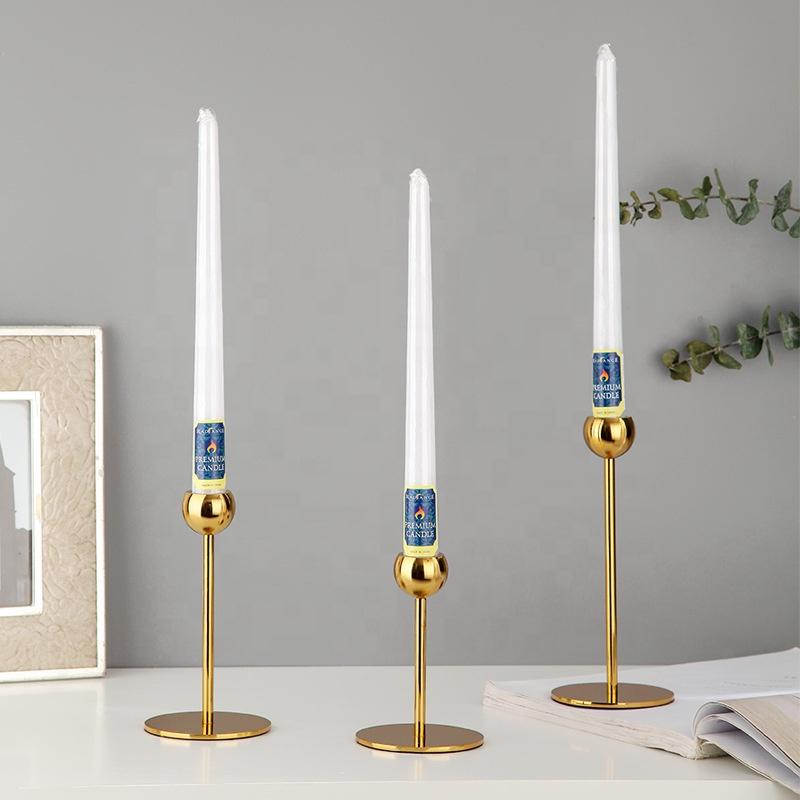 Candle Holder | Vintage Modern Gold Candlestick for Table, Mantel & Wedding Decor