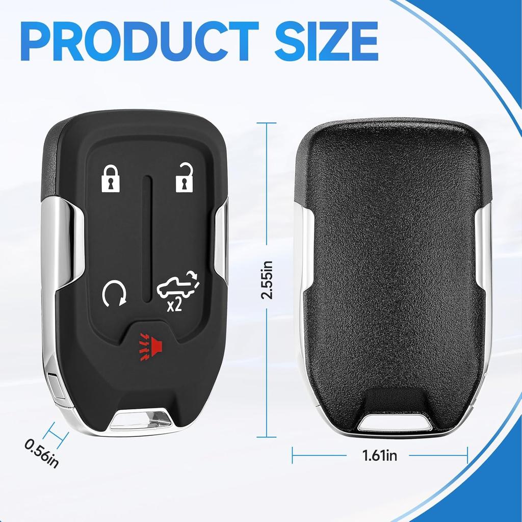 Key Fob Replacement Fits For GMC Sierra     Chevy Silverado - Smart Proximity Keyless Entry Remote Control 433 Mhz FCC:HYQ1ES P/N:13529632 13591396