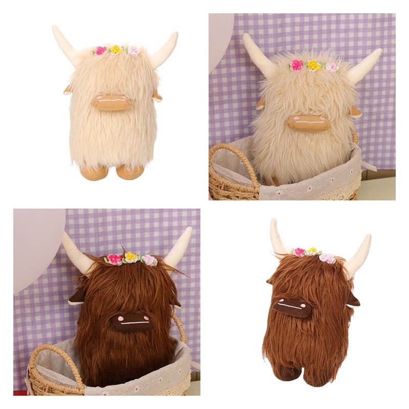 Highland Cow Plush Toy For Home Decor And Play Scottish Cattle Stuffed Animal