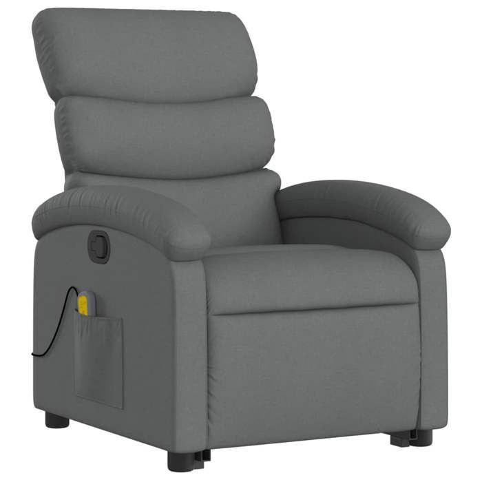 VidaXL Reclining Massage Chair Dark Grey Fabric, Lift Recliner, Recliner for People 3203991