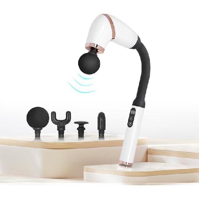 RM60 Massage Gun with Extension Handle Percussion, Percussion Massage Gun for Pain Relief, Deep Tissue Handheld Muscle Massager for Back,Relax