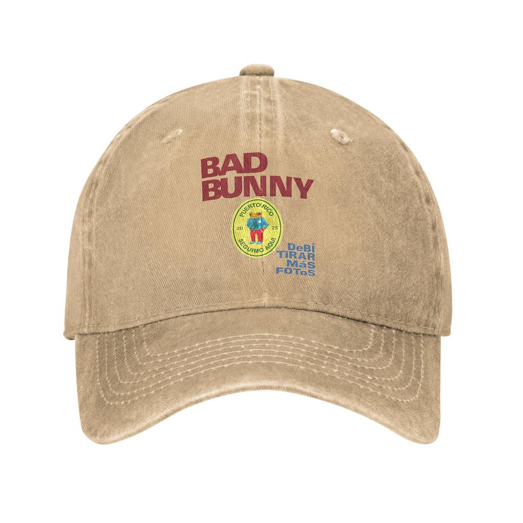 Bad Bunny Debi Tirar Mas Fotos DTMF Baseball Cap Men Distressed Washed Headwear  Outdoor Travel Adjustable Fit Caps Hat