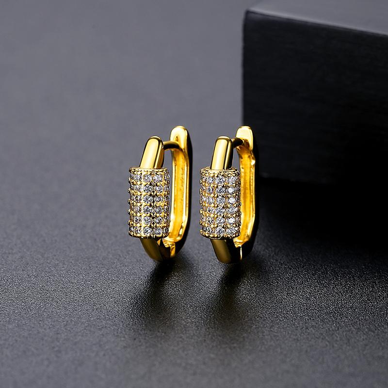 LUOTEEMI 18K Gold Plated 2026 Earring Cubic Zirconia Stud Hot Sale Funny Jewelry Woman Cute Earing for Girl