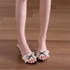 Beautiful feet bow casual summer high-heeled slippers women wear small fragrant style not tired stiletto sandals