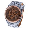 Women's Leopard Faux Leather Strap Charm Roman Numerals Quartz Wrist Watch