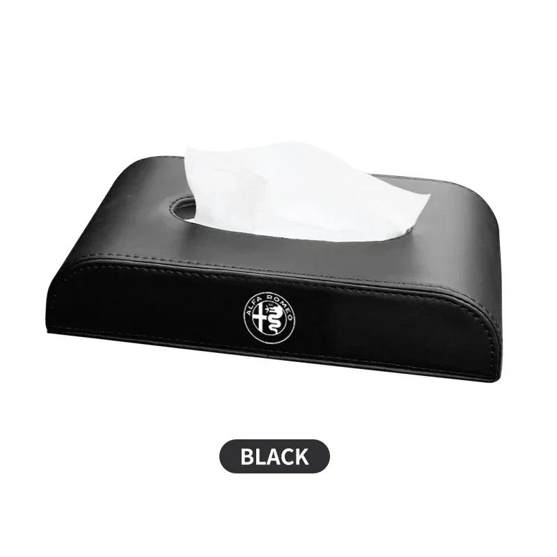 

Car Stickers For Alfa Romeo Car Leather Tissue Storage Bag Armrest Box Sun Visor Home Tissue Pack For Alfa Romeo serpent Giulia