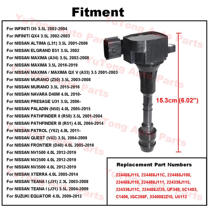 Ignition Coils 22448-8J115 For NISSAN ALTIMA L31 TEANA J31 MAXIMA FRONTIER MURANO NV1500 PATROL Y62 QUEST V42 NAVARA D40M Parts