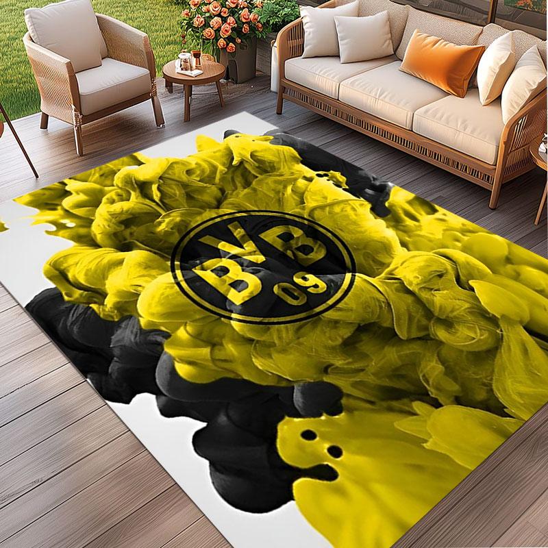 Borussia Dortmund Print Rug, Washable Floor Carpet, For Entryway Dorm Laundry Room Office Study, Home Decor Birthday Christmas Gift