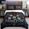 3-teiliges Bettbezug-Set (1 * Bettbezug + 2 * Kissenbezug, ohne Kern), Bring Me the Horizon Print Bettwäsche-Set, Schlafzimmer-Dekoration, Ganzjahres-Bettwäsche, Geburtstagsgeschenk