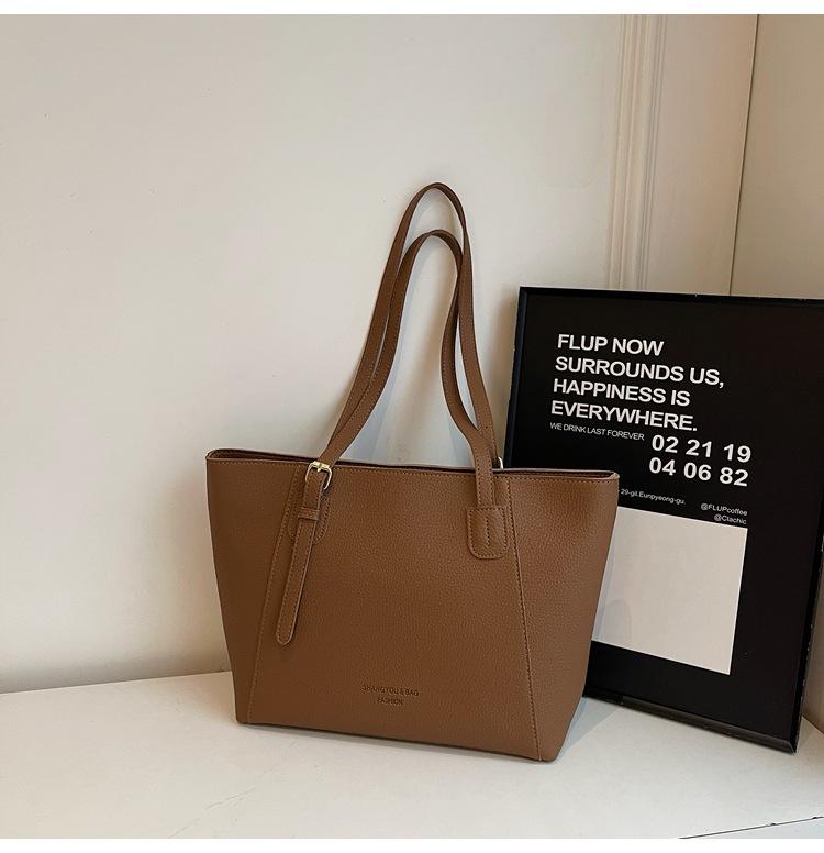 High value simple big bag women's new retro versatile fashion shoulder bag large capacity commuter tote bag