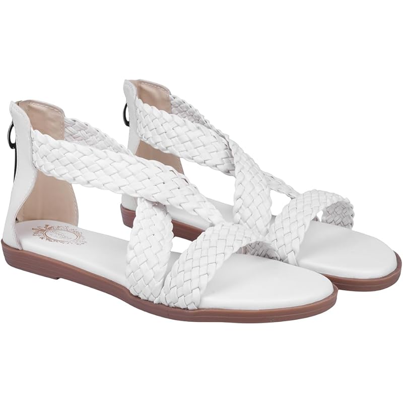Shoetopia Women'S Flat Sandal-6 Kids Uk (Crv-White)