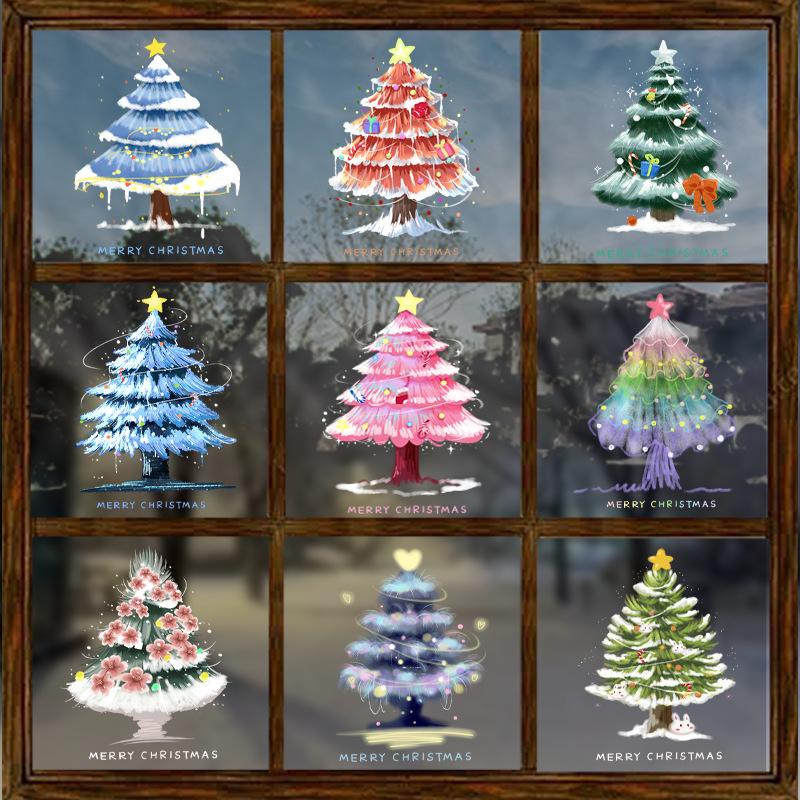 Christmas Tree Decorations, Electrostatic Window Decorations, Restaurant Scene Decorations, Glass Door and Window Stickers