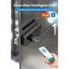 Smart Aluminum Alloy Glass Door Knobs Rotation Lock With Tuya App + Key Knobset Handle Metal Door Knob Lock For Bedroom Bathroom