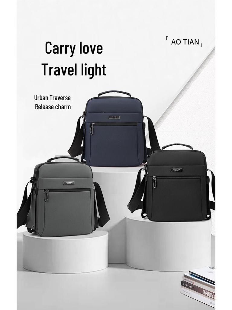 Men's Vertical Handbag - 2025 Autumn Business Casual Crossbody Bag, Lightweight & Simple Oxford Cloth Design