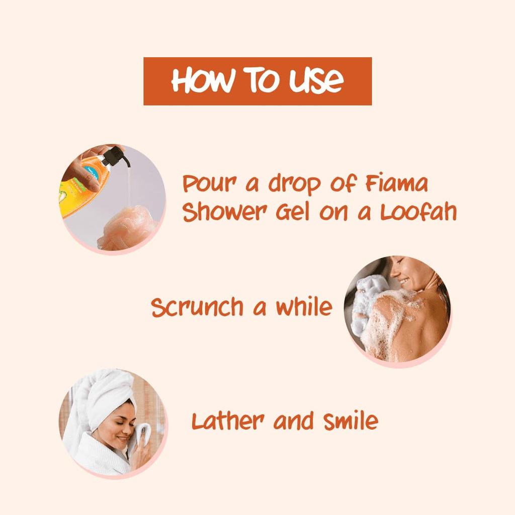 Fiama Body Wash Shower Gel Peach & Avocado 900ml Family Pack Soft Moisturising Skin for Women and Men