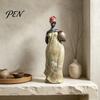 Resin Figurine for Home African Lady Figurine, Ethnic Sitting/Standing Woman Statue, Hand-Painted Bohemian Decor Decorative Desk Living Room