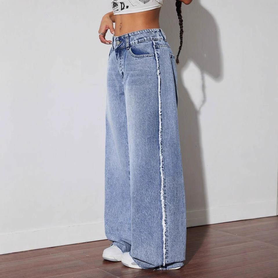 High Waist Straight Jeans Damen Locker Lässig Denim Hose Tägliche Straßenhose