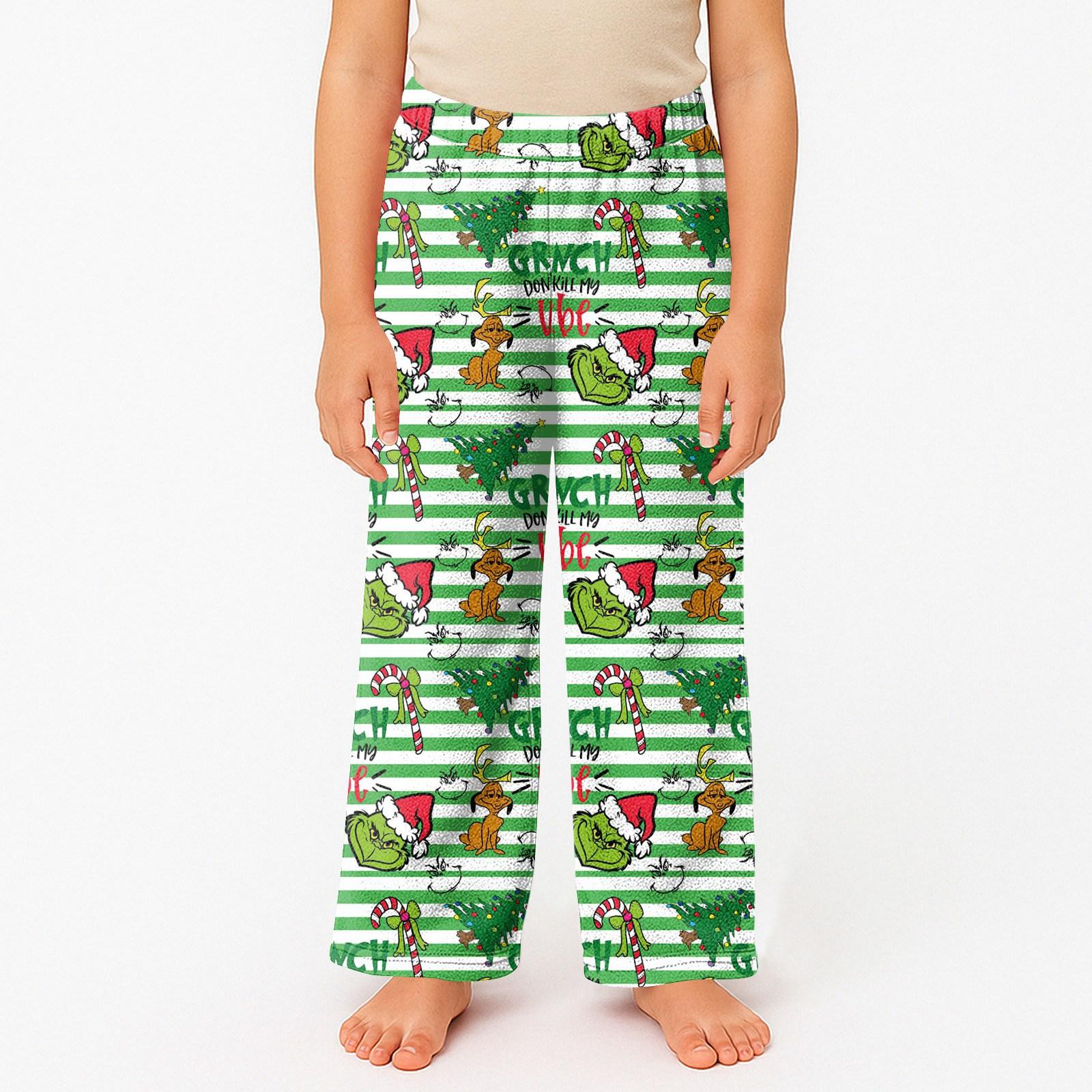 

Детские пижамные брюки с принтом, мягкие, удобные, детские зимние пижамные брюки 150