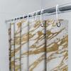Modern Bathroom Shower Curtain Striped Waterproof Fabric With Hook Rings For Bathtub Decor (White Black)