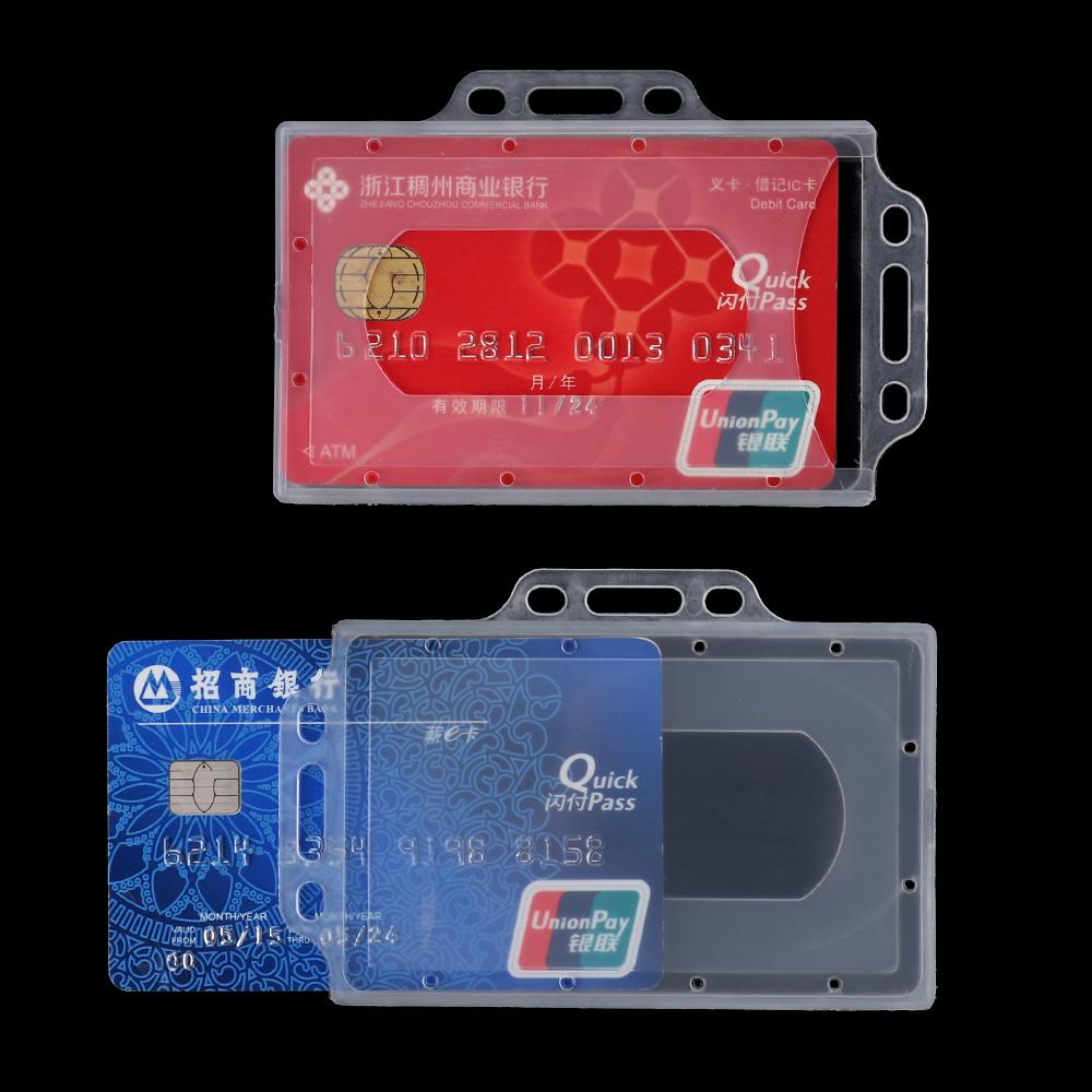 1/3Pcs Work Card Holders Hard Plastic Name Card ID Card Pouch ID Business Case Card Sleeve Protector Cover Office School Supply