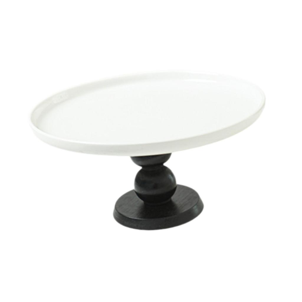 Decorative Cake Stand Ceramic Pedestal Platter Elevated Fruit Tray Cupcake Display for Kitchen Table Decor