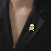 Dawapara Gothic Skull Brooches Pin for Halloween Men Women Skeleton Macabre Spooky Pin Symbol Stainless Steel Jewelry
