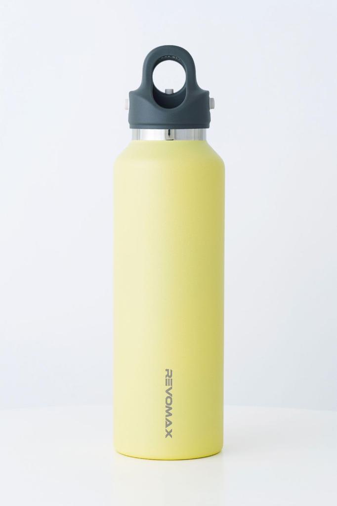 Äkta japansk importprodukt REVOMAX Kolsyrad vakuumisolerad flaska 20oz 592ml Håller varmt i 18 Kallt i 36 Timmar Timmar, (Smörgult)