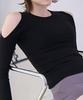 Debiweeo Lucy Shoulder Hole T-Shirt Devi-T0144-Black