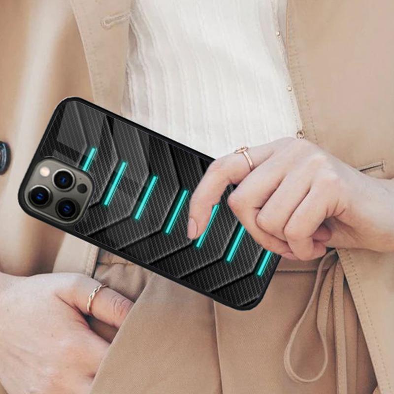 Kohlefaser Futuristisch Neon Wabenförmig Magnetische Handyhülle Für iPhone 17 Air 16 14 13 12 Pro Max 15 Plus Kabellose MagSafe Abdeckung