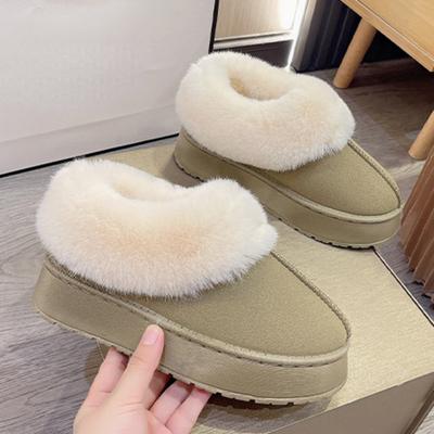 Zimowe damskie krótkie pluszowe ciepłe buty na śnieg obuwie nowe zamszowe futro Chelsea botki mieszkania platformy buty damskie Botas