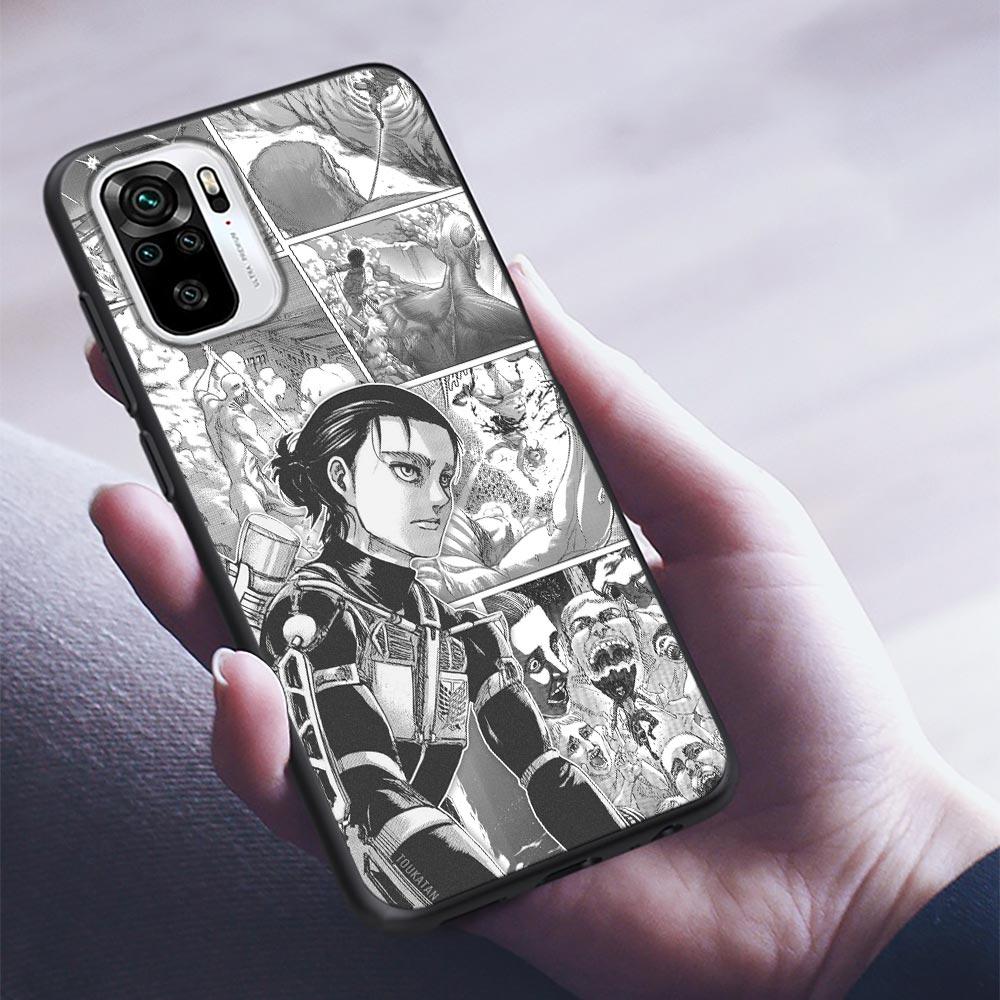 Anime Attack On Titan Eren Yeager Silicone Phone Case For Xiaomi Redmi Note 9 9T 10 10s 11 11s 11E 8 7 Poco M3 M4 Pro Cover Case