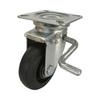 TRUSCO Pressed Nylon Wheel Rubber Caster with Swivel Stopper, 150, TYNRJB-150A