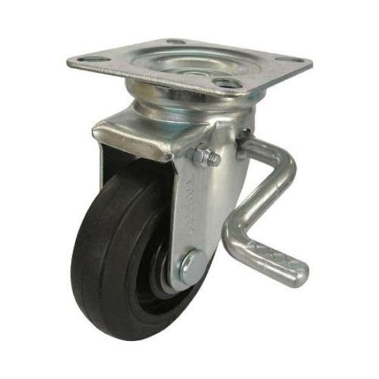 

TRUSCO Pressed Nylon Wheel Rubber Caster with Swivel Stopper, 150, TYNRJB-150A
