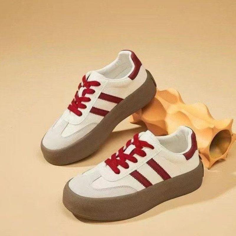 

Inner height increase women s spring and summer new platform casual board shoes retro versatile white shoes 35 красный