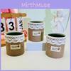 Tube Straight Linen With Label Flocking Flowerpot Gardening Flower Tool Plante