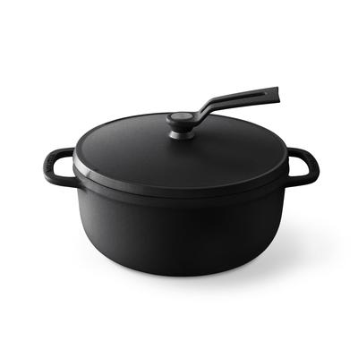 Cast Enamel Pot 18cm Matte Black Anhydrous Cooking Anhydrous Bake Special Recipe Book Included Oven Pot 2 Self Standing Lid OP2R18S-BK
