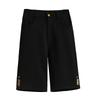 DIMANAF 2025 Übergröße Damen Shorts Hosen Sommer Locker Jeans Kurz Basic Harem Hohe Taille Einfarbige Hosen Elastische Taille