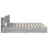 Bed Frame with Storage Space Grey Sonoma 180 x 200 cm Particleboard