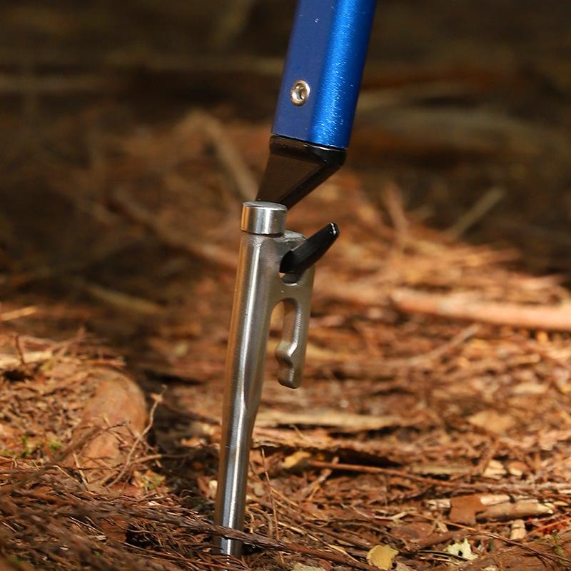 Outdoor Camping Ground Hammer Starter Aluminum Alloy Handle Multifunctional Tool Hammer with Flat Shovel Head for Tent and Canop