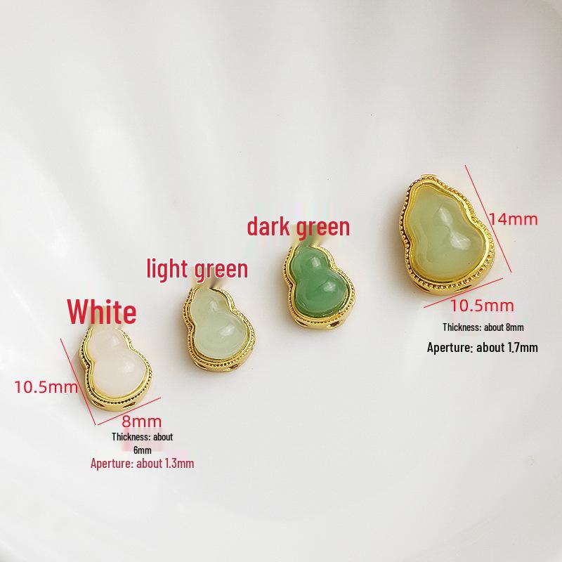 Gold-Plated Jade Gourd Beads Bracelet for DIY Jewelry and Necklace Making