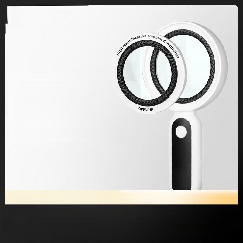 ZISIZ Handheld LED Magnifying Glass with Dual Lenses